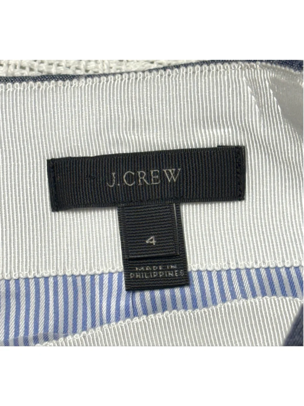 J.Crew Chambray Scalloped Trim Mini Skirt Blue Preppy Coastal Nautical
